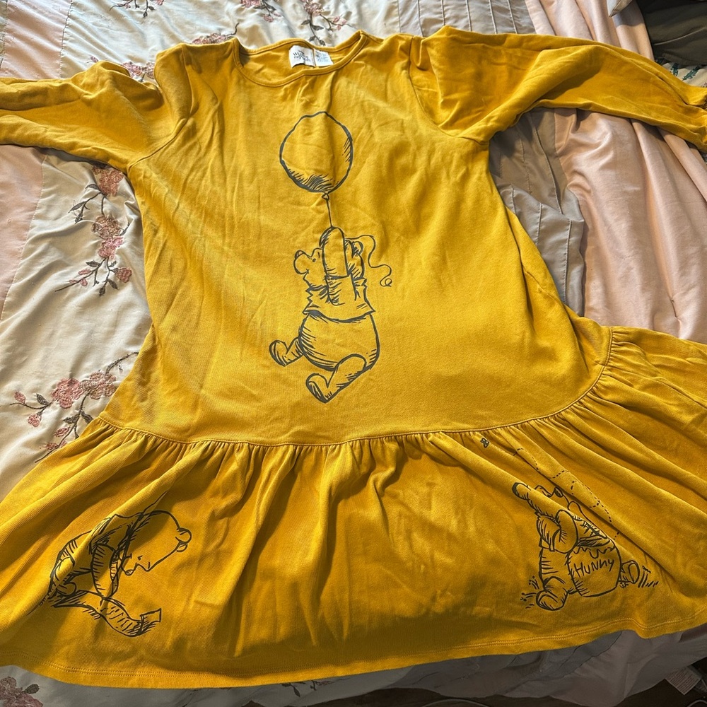 Disney Yellow Long Sleeve Raglan Sundress